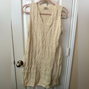 Nusia Cream Sleeveless Textured sweater Dress and Cardigan size L